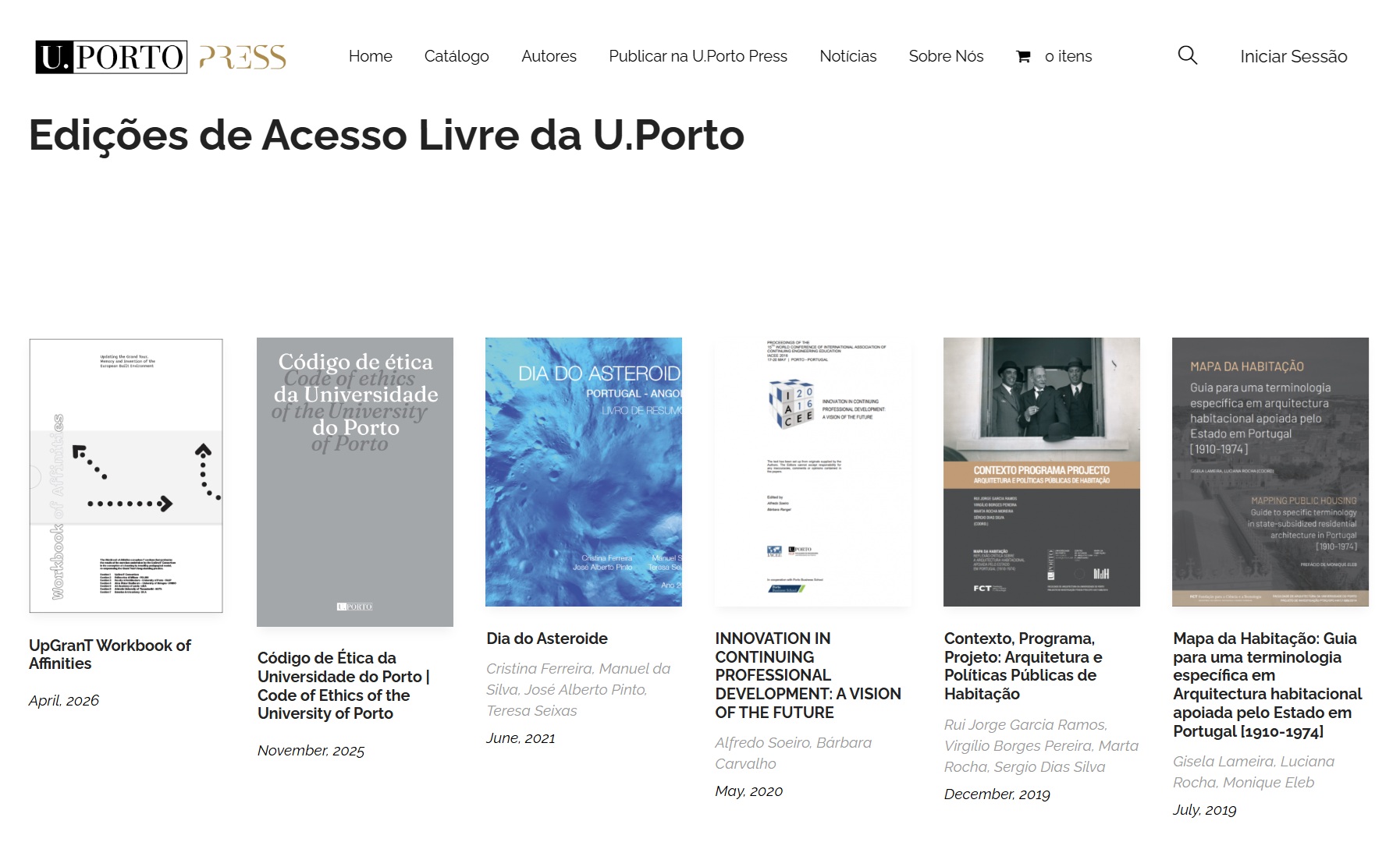U. Porto Press catalogue